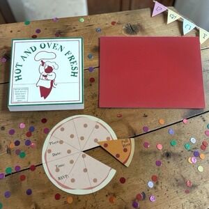 VTG Pizza Slice Party Invitations Keith Vallone Glitterwrap Birthday 12 Ct Y2K